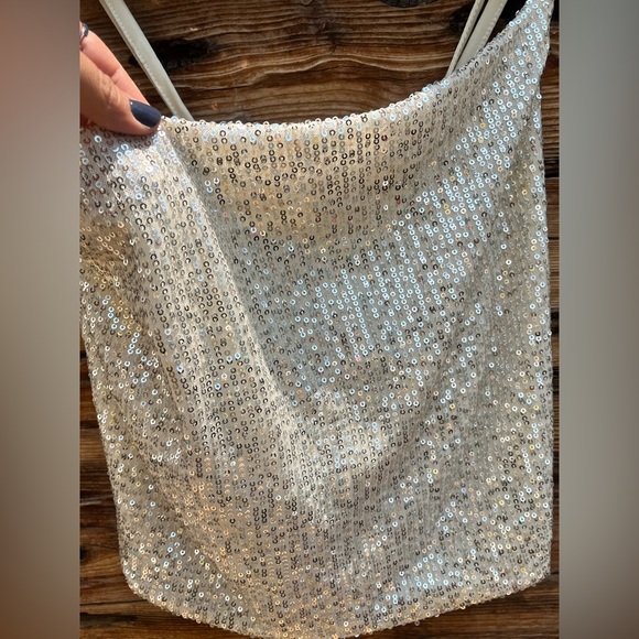 FOREVER 21 | White Sequins Drapey Top & Midi Skirt Set 2X - Picture 3 of 5